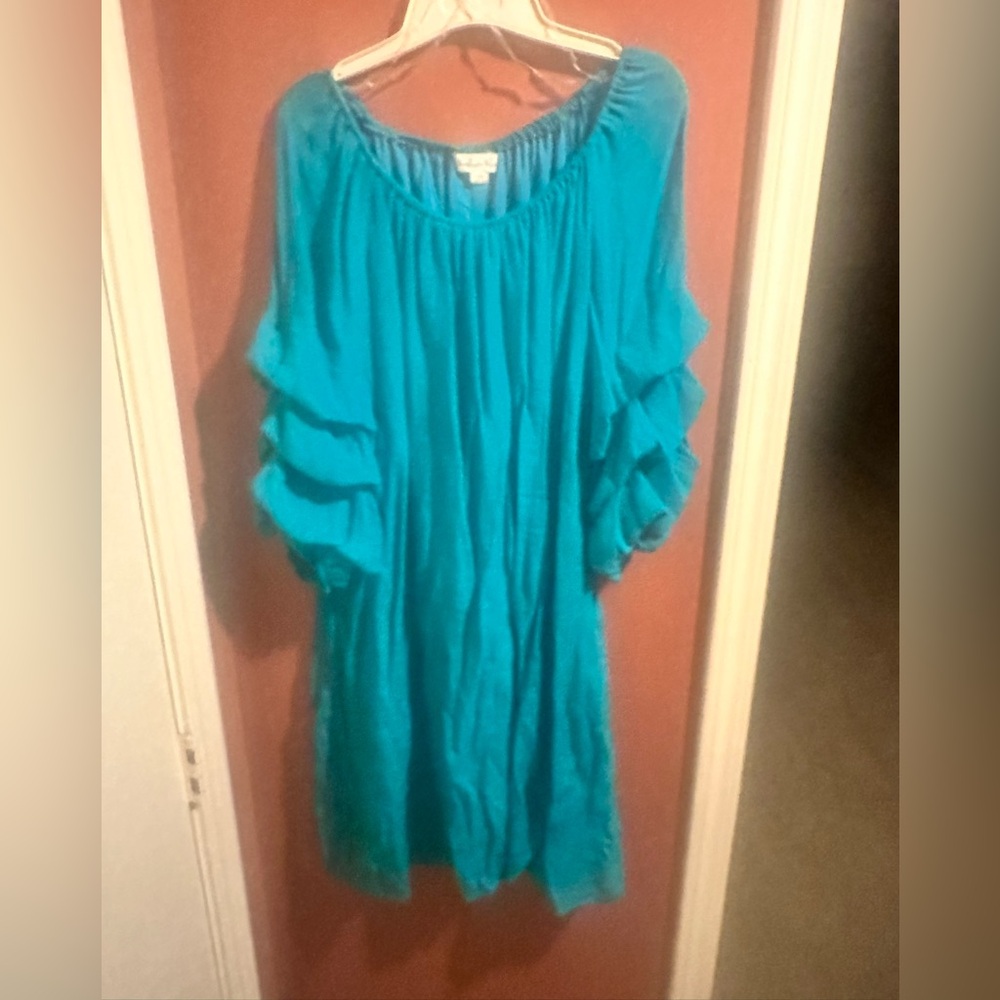 Chic Turquoise Women's Tunic Dress